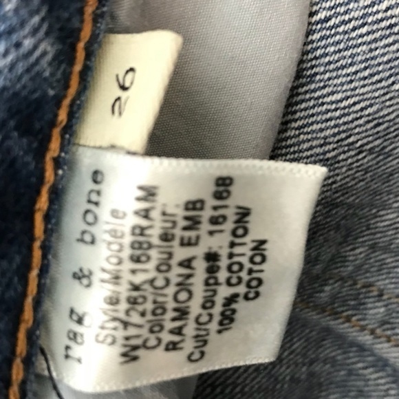 Rag & Bone Marilyn Embroidered floral Crop Jean 26 high waist baggy mom - Picture 6 of 8